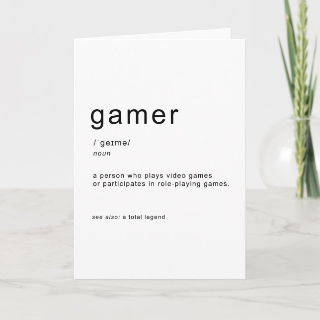 Gamer definition card (Front)