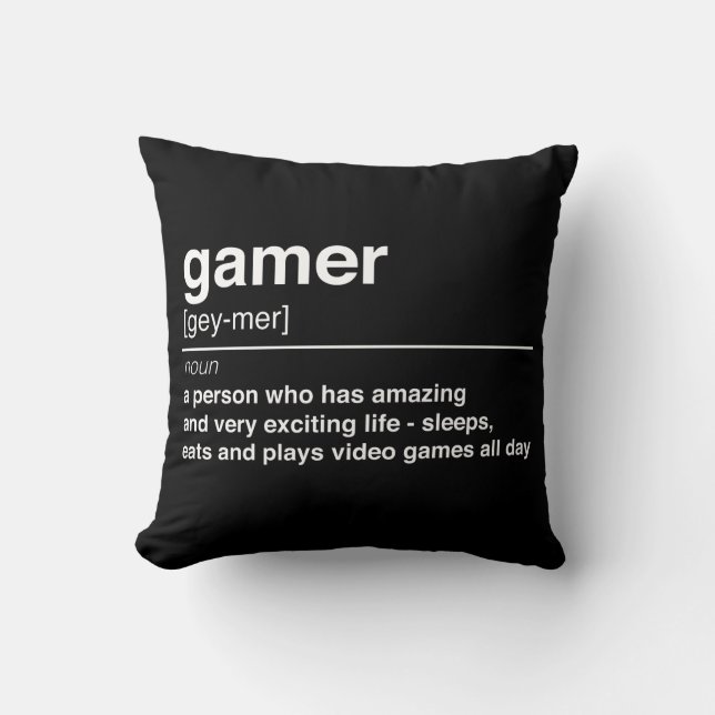 Gamer definition throw pillow (Front)