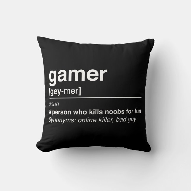 Gamer definition throw pillow (Front)