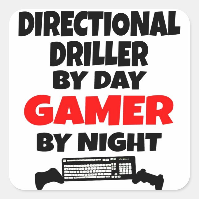 Gamer Directional Driller Square Sticker (Front)