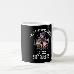 Gamer Easily Distracted By Cats Side Quests Men Bo Coffee Mug