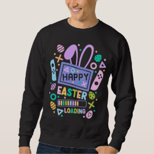 Gamer Easter Bunny Loading Bar Pastel Video Game Sweatshirt