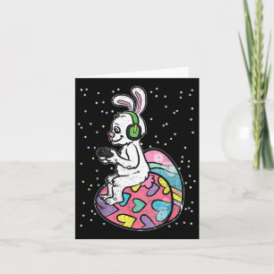 Gamer Easter Bunny Rabbit Video Game Player With C Card