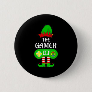 Gamer Elf Christmas Family Video Gaming Elf Squad 2 Inch Round Button
