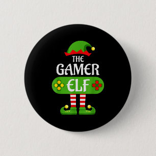 Gamer Elf Christmas Matching Group Family 2 Inch Round Button
