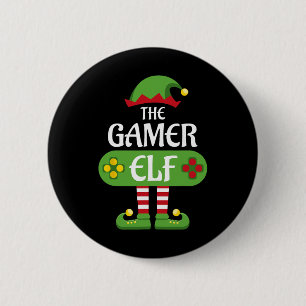 Gamer Elf Christmas Matching Group Family 2 Inch Round Button