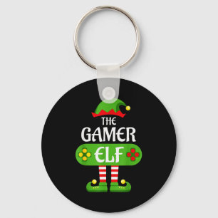 Gamer Elf Christmas Matching Group Family Keychain
