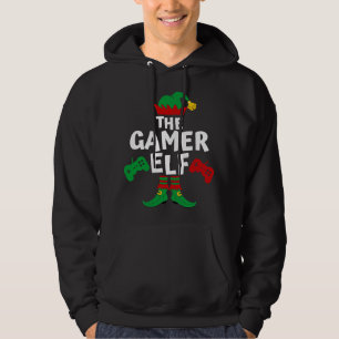 Gamer Elf Family Matching Christmas Gifts Video Ga Hoodie