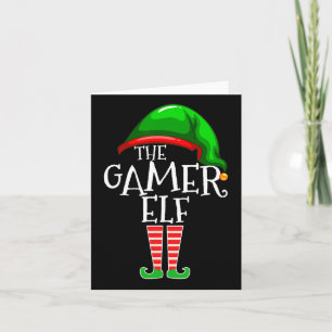 Gamer Elf Family Matching Group Christmas Gift Vid Card