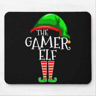 Gamer Elf Family Matching Group Christmas Video Ga Mouse Pad