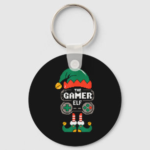 Gamer Elf Matching Family Group Christmas Party Py Keychain