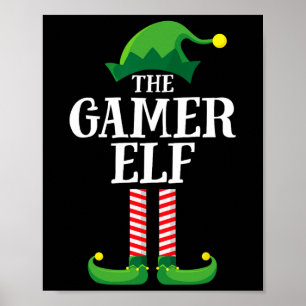 Gamer Elf Matching Family Group Christmas Party Py Poster