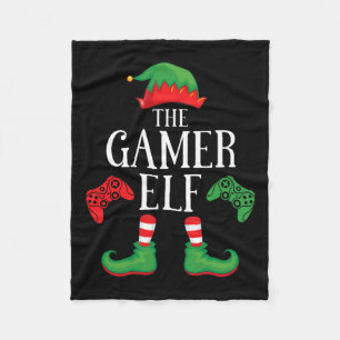 Gamer Elf Matching Group Xmas Gaming Funny Family Fleece Blanket