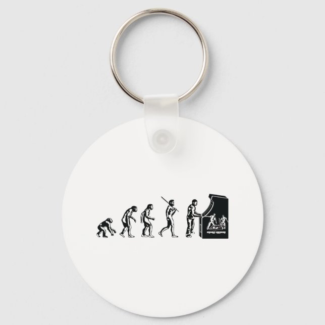 Gamer Evolution - Game Video Games Arcade Geek Keychain (Front)