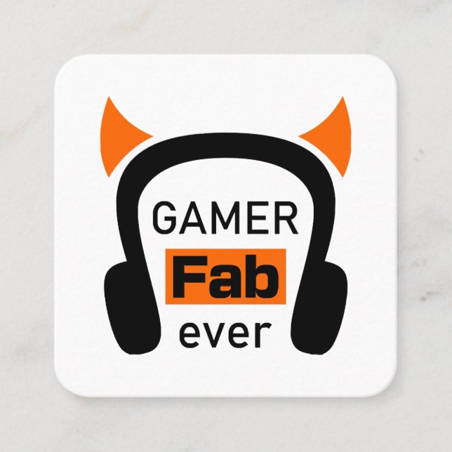 gamer fab-ever square business card (Front)