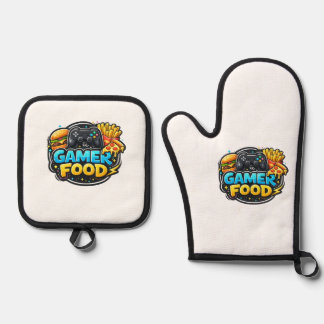 Gamer Food Oven Mitts – Funny Gaming Kitchen Mitt & Pot Holder Set