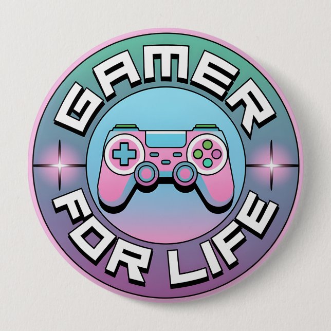 Gamer for Life 4 Inch Round Button (Front)