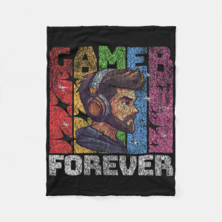 Gamer Forever – Colorful Headset Profile Design Di Fleece Blanket