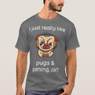 Gamer Funny Pug Lover Video Games Dog Pug Gaming T-Shirt
