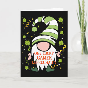 Gamer Funny St Patrick's Day Lucky Gnome Family Ma Card