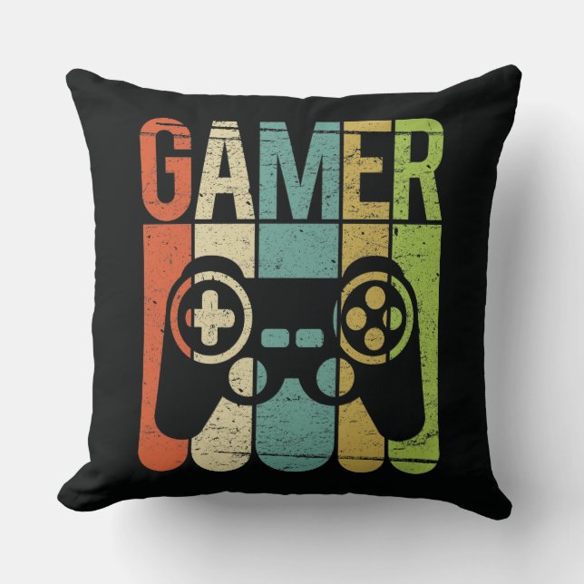 Gamer Game Controller Throw Pillow (Front)