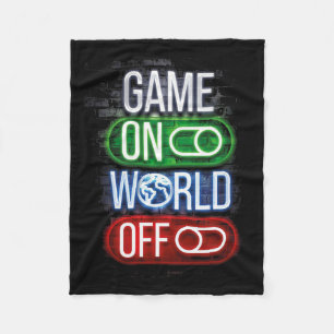 Gamer Game On World Off For Boys And Men  Fleece Blanket
