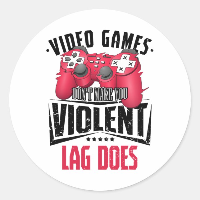 Gamer Gamer Video Games Controller Computer Gaming Classic Round Sticker (Front)