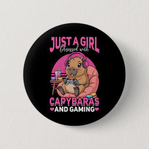 Gamer Gaming Capyra Video Game 2 Inch Round Button