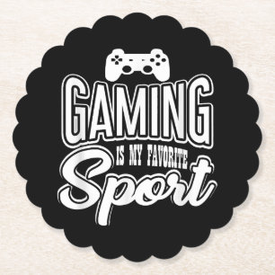 Gamer - Gaming Is My Favourite Sport Paper Coaster