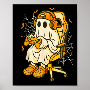 Gamer Ghost Halloween Costume Funny Gaming Boys Me Poster