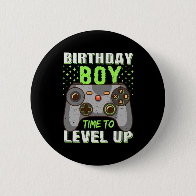Gamer Gift Birthday Boy Time To Level Up 2 Inch Round Button (Front)