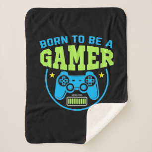 Gamer Gift   Born To Be A Gamer Sherpa Blanket