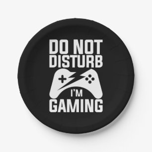 Gamer Gift Do Not Disturb I Am Gaming Paper Plate