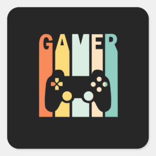 Gamer Gift Gamer Retro Vintage Square Sticker