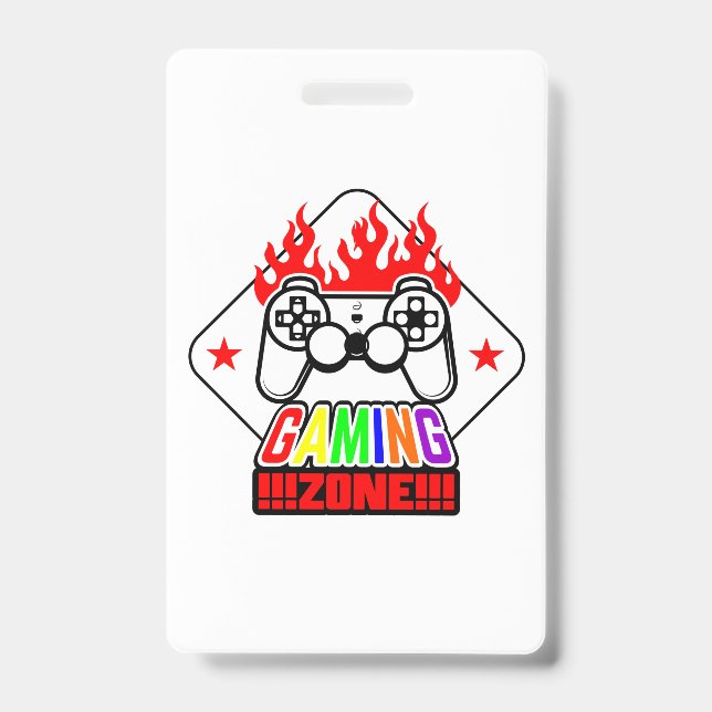 Gamer Gift Gaming Zone Badge (Front)