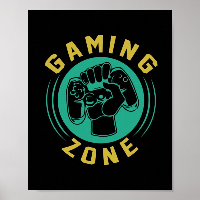 Gamer Gift Gaming Zone Poster (Front)