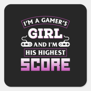 Gamer Gift I Am A Gamer Girl Square Sticker