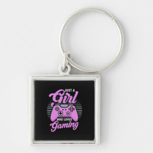 Gamer Gift   Just A Girl Who Loves Gaming Keychain