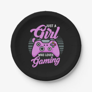 Gamer Gift Just A Girl Who Loves Gaming Paper Plate