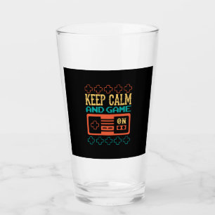 Gamer Gift Keep Calm And Play Game Glass