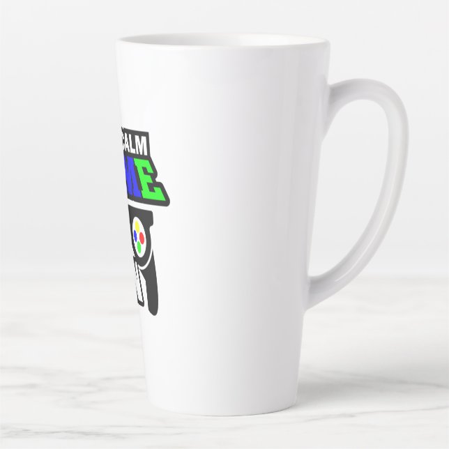 Gamer Gift Keep Calm Game On Latte Mug (Right)
