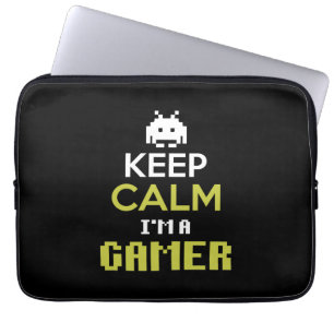 Gamer Gift Keep Calm I Am A Gamer Laptop Sleeve