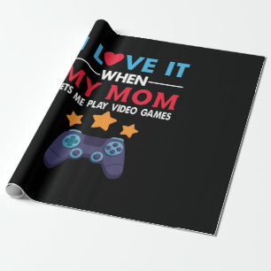 Gamer Gift My Mom Lets Me Play Video Game Wrapping Paper