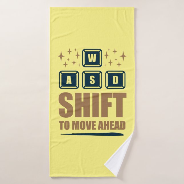 Gamer Gift Shift To Move Ahead Bath Towel (Bath Towel)