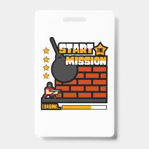 Gamer Gift Start The Mission Badge