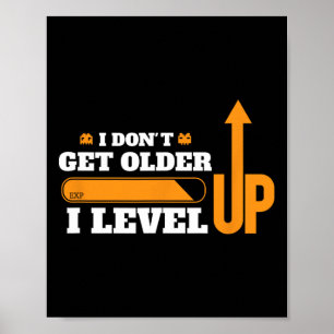Gamer Gifts Funny Video Game Cool Older Level Up G Poster