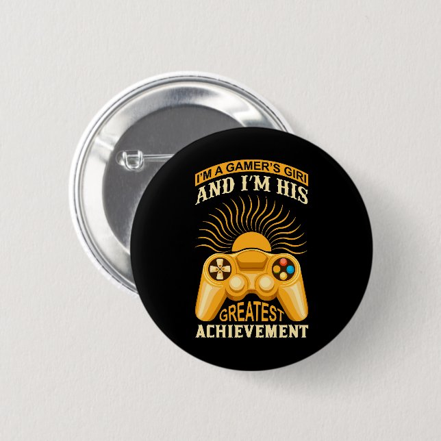Gamer girl 2 inch round button (Front & Back)