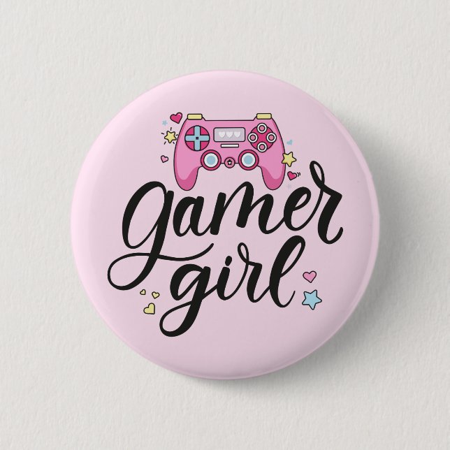 Gamer Girl 2 Inch Round Button (Front)