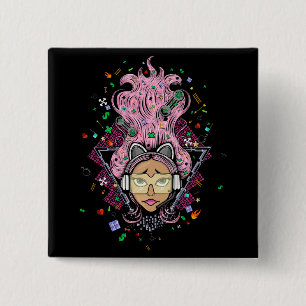 Gamer Girl 2 Inch Square Button