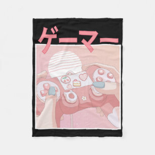 Gamer Girl Anime Kawaii Gaming Cute Video Game Wom Fleece Blanket